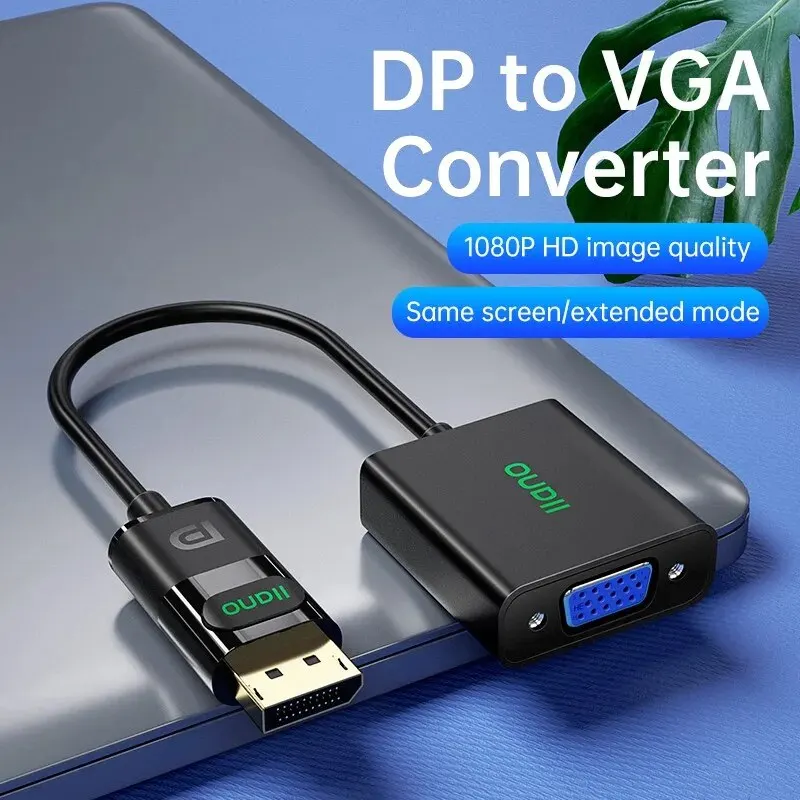 Llano Display Port DP to VGA Adapter DisplayPort Male to VGA Female HD 1080P 60Hz Converter for PC Computer Laptop TV Monitor Sw