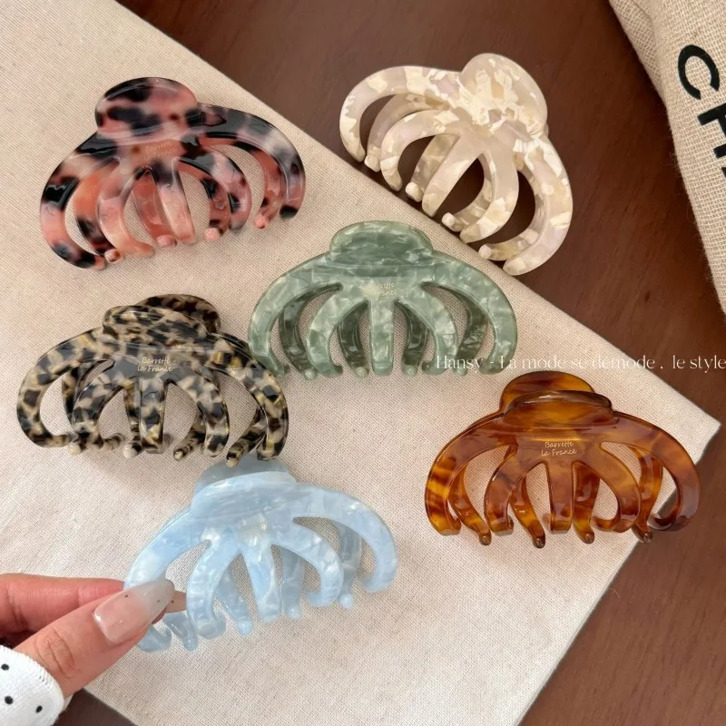 Korean Medium Acetate Hair Claw Clip Versatile Half Up Hairband Headband Hair Accessory for Women High End Chignon Shark Clip