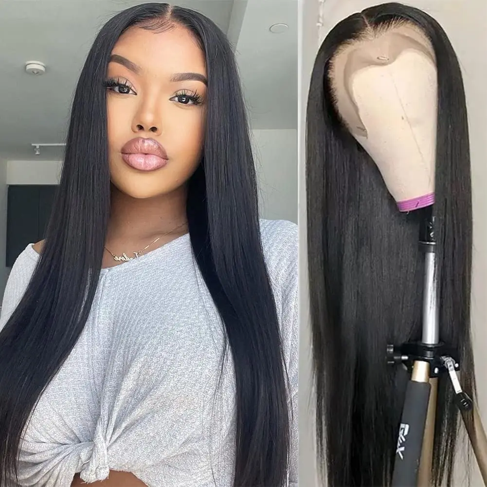 

13x4 Lace Frontal Human Hair Straight Wig 30 inch Lace Front Wigs for Women Choice Pre Plucked Long Glueless Wigs Ready to Wear