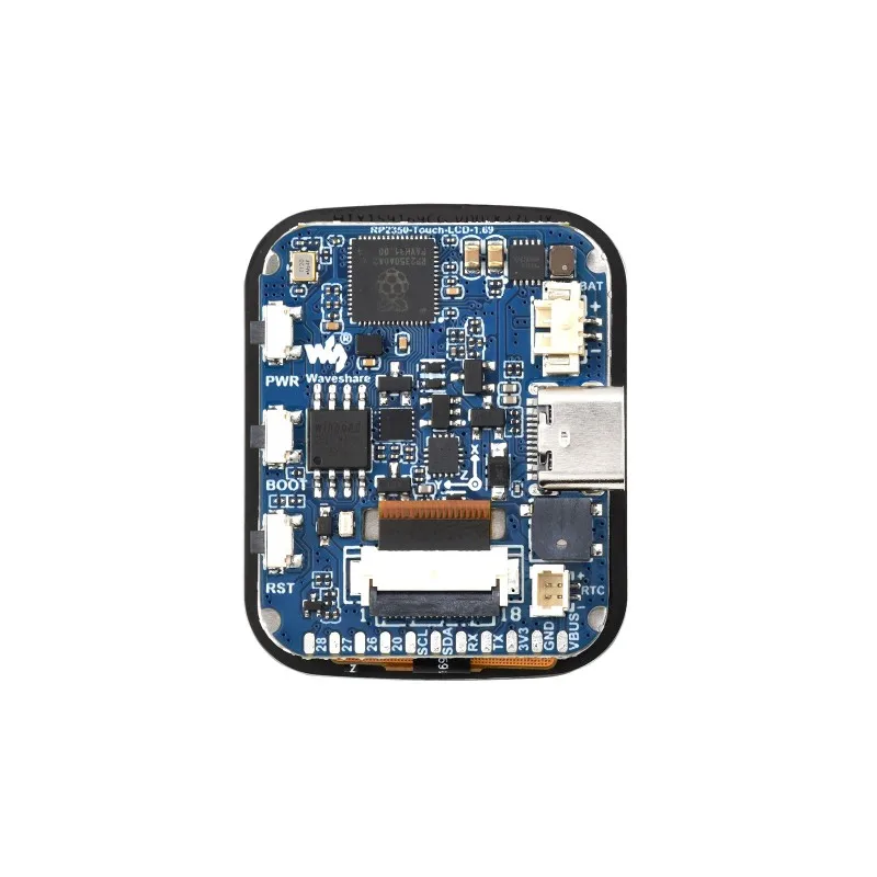 Waveshare RP2350-Touch-LCD-1.69, Microcontroller Development Board,Rounded Corners, Dual-core & Dual-architecture Design