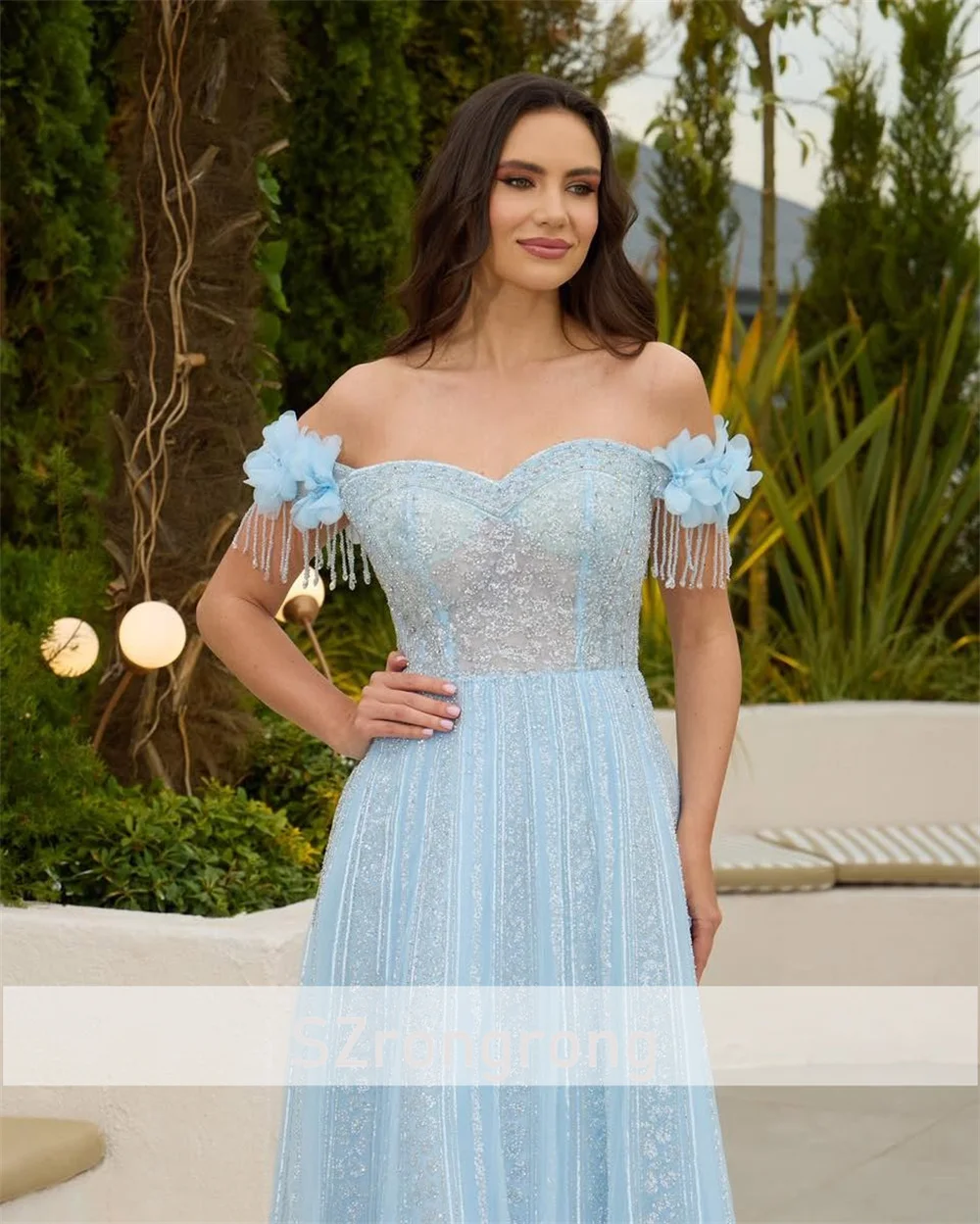 Изысканное вечернее арабское платье из тюля с воротником-сердечком и бисером, длинное вечернее платье трапециевидной формы с открытой спиной и цветочными блестками по индивидуальному заказу