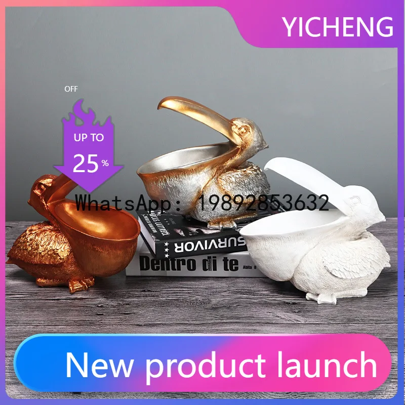

LYY Storage Big Mouth Pelican Animal Ornament Home Wine Cabinet Living Room Entrance Resin Crafts Ornament Ornament