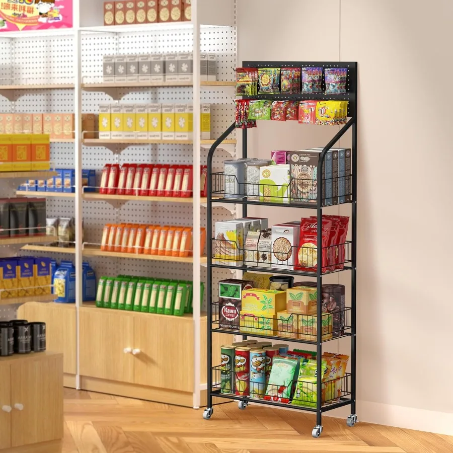 

4-уровневые стеллажи для розничной торговли, металлические стеллажи для демонстрации закусок в супермаркетах, тележка с колесами, стеллаж для показа закусок, подставка для удобства