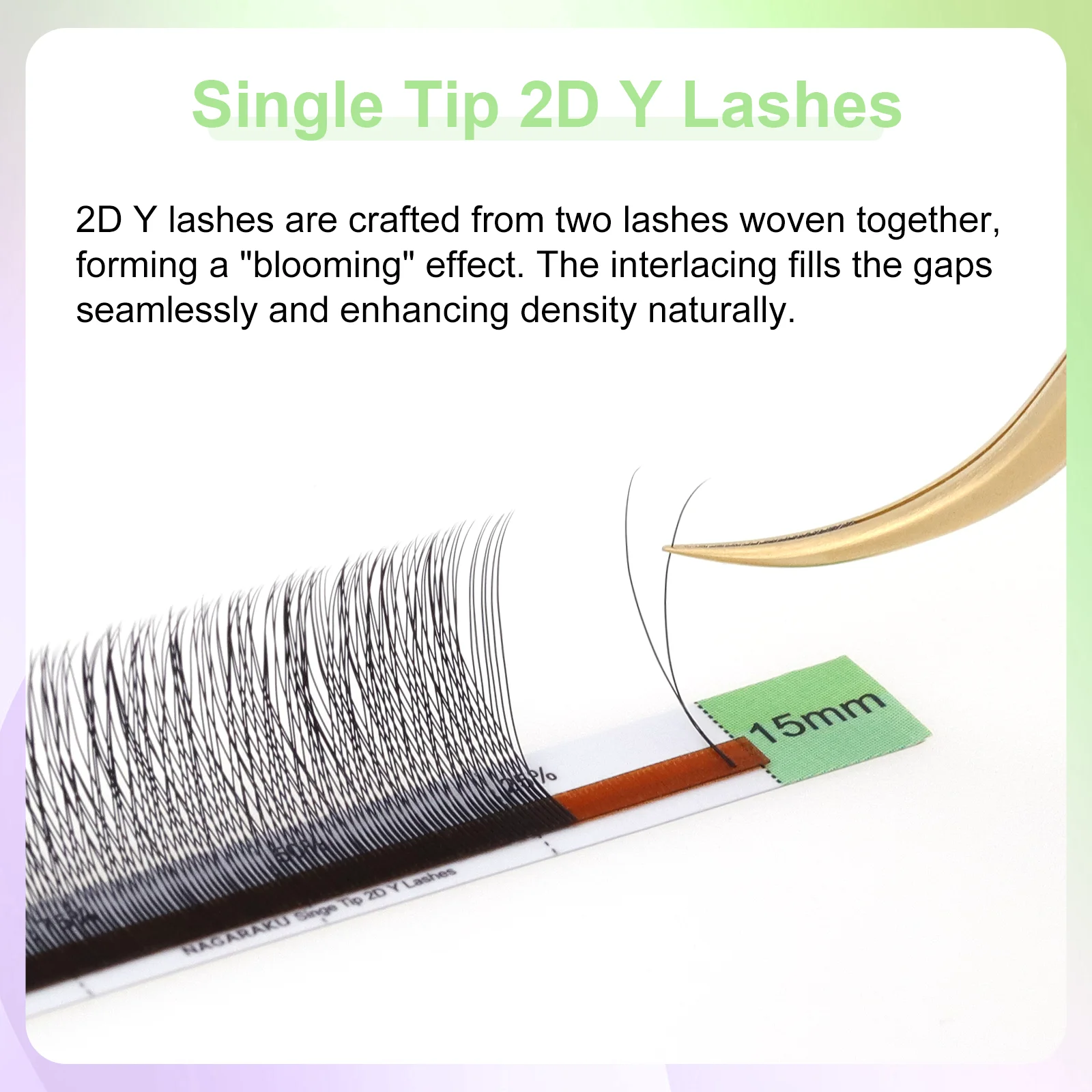 NAGARAKU Single Tip 2D Y Shape Eyelash Hand Woven Premium Soft Eyelashes Extension Makeup Mesh Net Cross YY Lashes