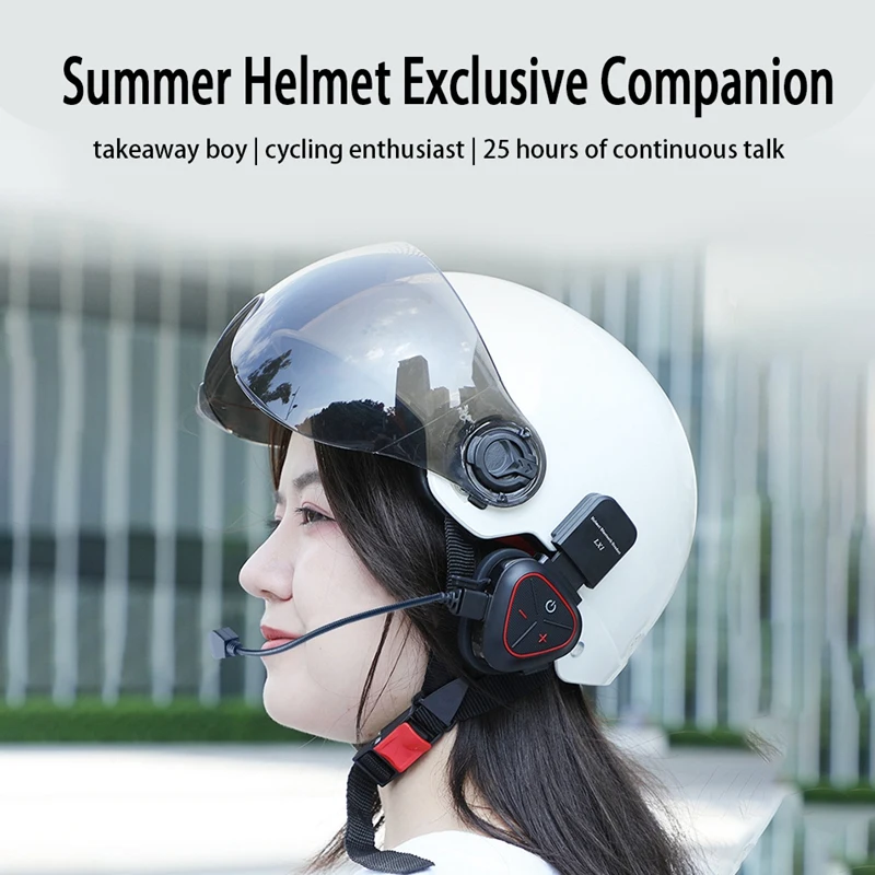 LX1 Motorcycle Summer Helmet Special Bluetooth Headset Portable CVC Smart Noise Cancelling Takeaway Headset Intercom Motorcycle