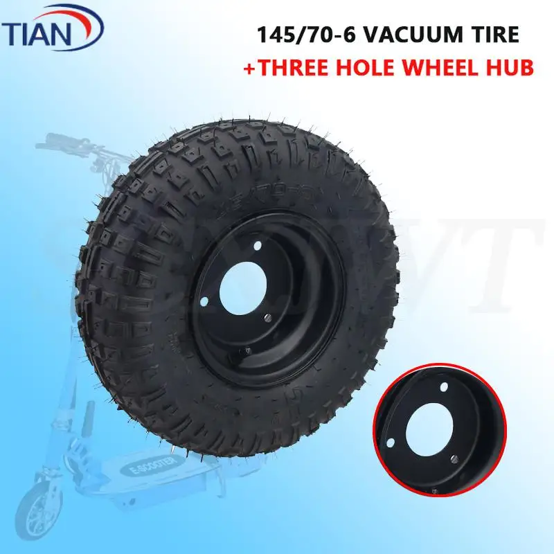 

Four wheel kart beach bike accessories 6-inch vacuum tire 145/70-6-inch off-road tire wheel hub assembly