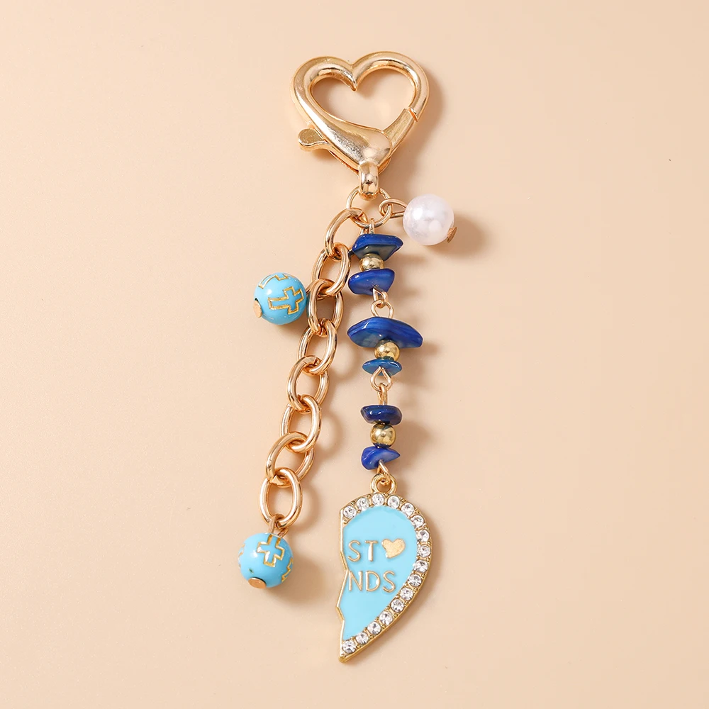 Aihua Niedlicher Kristallherz-Schlüsselanhänger für Beste Freundinnen, Frauen und Mädchen, BFF-Schlüsselring-Anhänger zur Handtaschendekoration, DIY Handgemachter Schmuck Geschenk – Detail 8