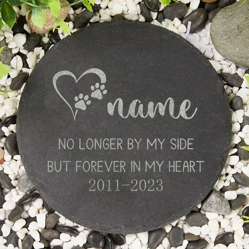 Gravado Pet Memorial Stone Slate, Pedra de sepultura de cão personalizada com nome, Pet Loss, Jardim, Lembrança Presente