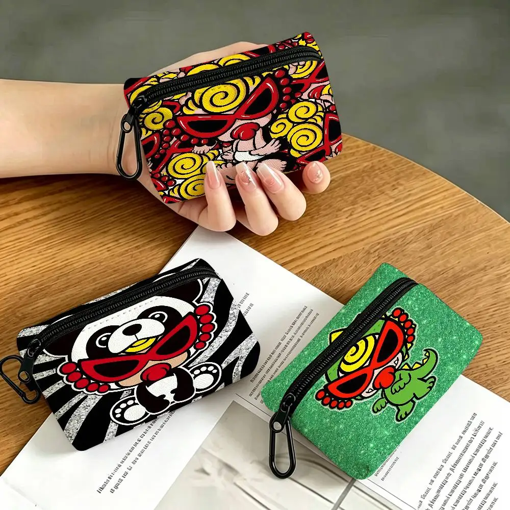 Japan Brand H-Hysteric M-Mini Logo Portable Mini Oxford Cloth Purse With Carabiner Hook Zipper Key Card Earphone Storage Wallet
