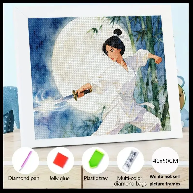 

Элегантный набор для рисования «сделай сам» Mulan 5D — потрясающая сцена боевых искусств, набор для рукоделия с кристаллами и драгоценными камнями, включает алмазную ручку,