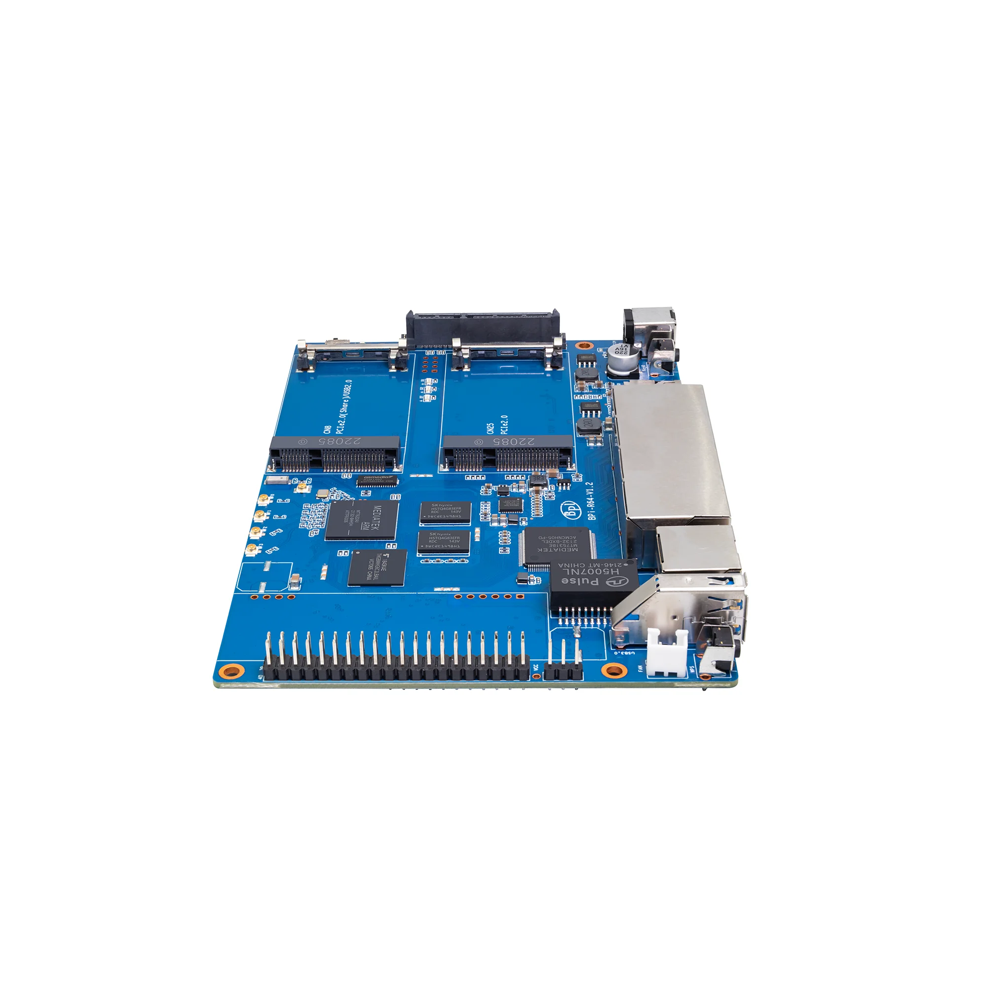 Banana Pi BPI-R64 MediaTek MT7622 64 bit Dual-core ARM 1G DDR3 8G eMMC Support 4G Module BT5.0 Wifi POE SATA Opensource Router