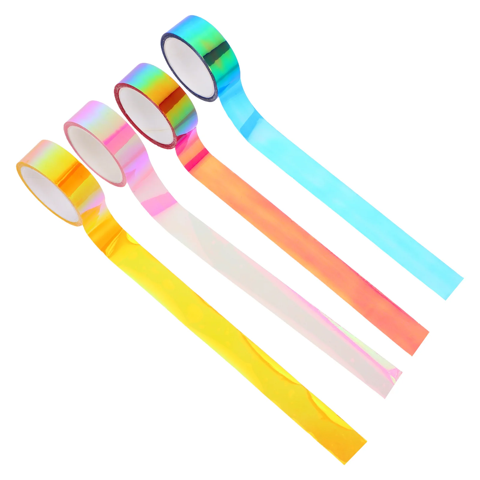 เทปฟิล์มสีรุ้ง 12 ม้วนความหนืดสูงไล่ระดับสี Pe กันน้ำกาว DIY สีผสมสำหรับห่อของขวัญงานฝีมือสมุดภาพ