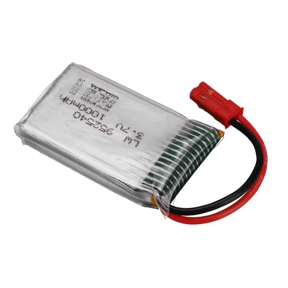 Wtyczka JST bateria Lipo drona RC 3.7V 1000mAh 25c bateria Lipo 1S do części do quadcoptera MJX x400 X300C X800