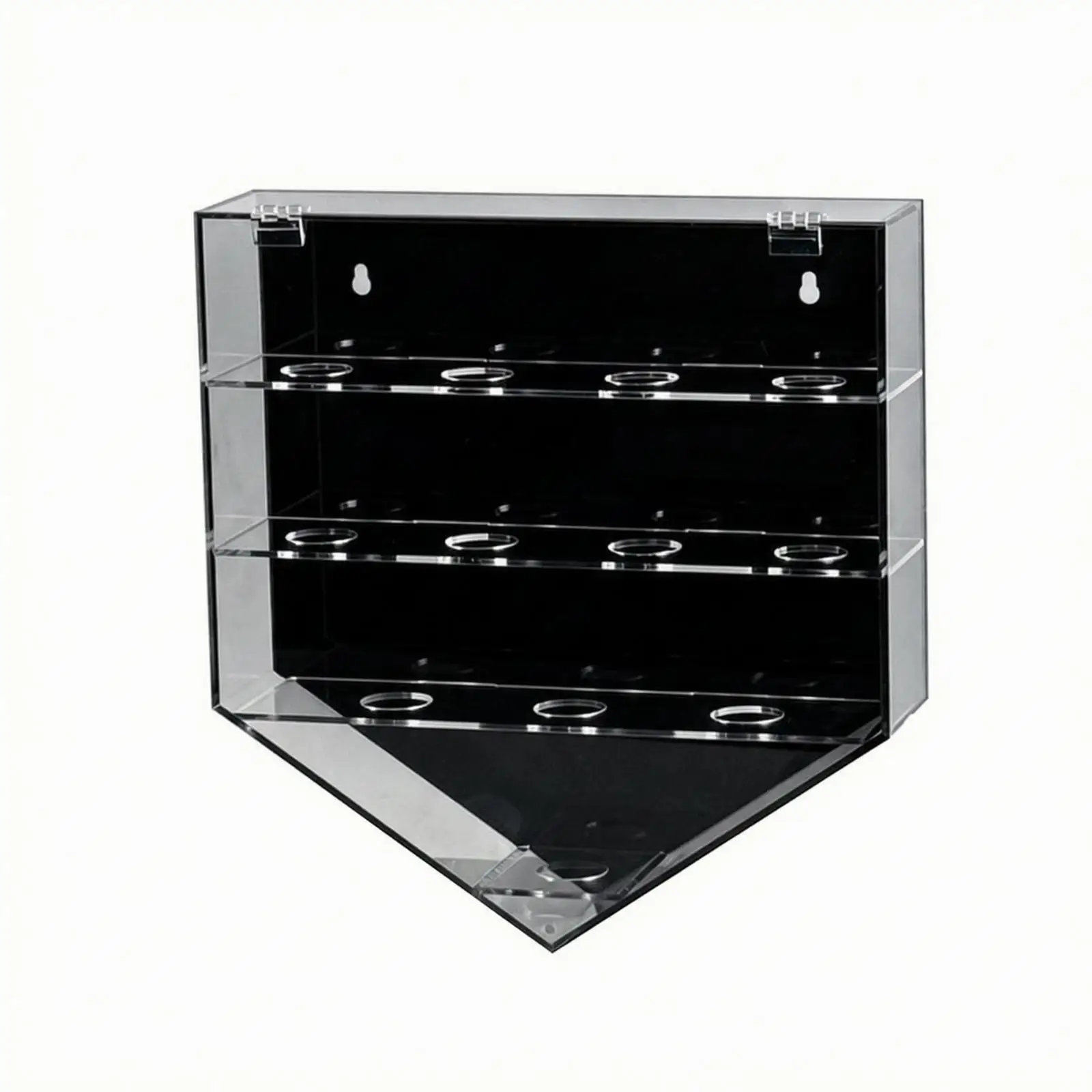 Baseball Collectible Display Case Acrylic Storage Box for Wall Mount with Shelves for Baseball Stuff