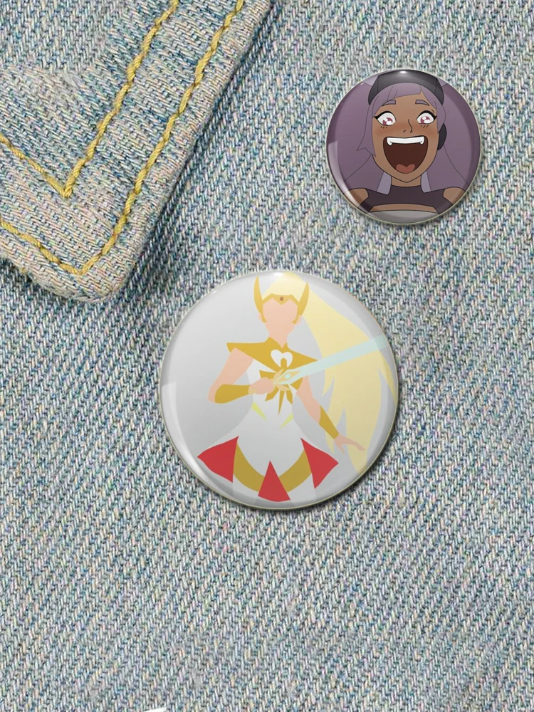 58MM She Ra Look Chest Symbol Adora Round Button Pin Customizable Badge on Backpack Decor Clothes Jewelry Accessories Gifts