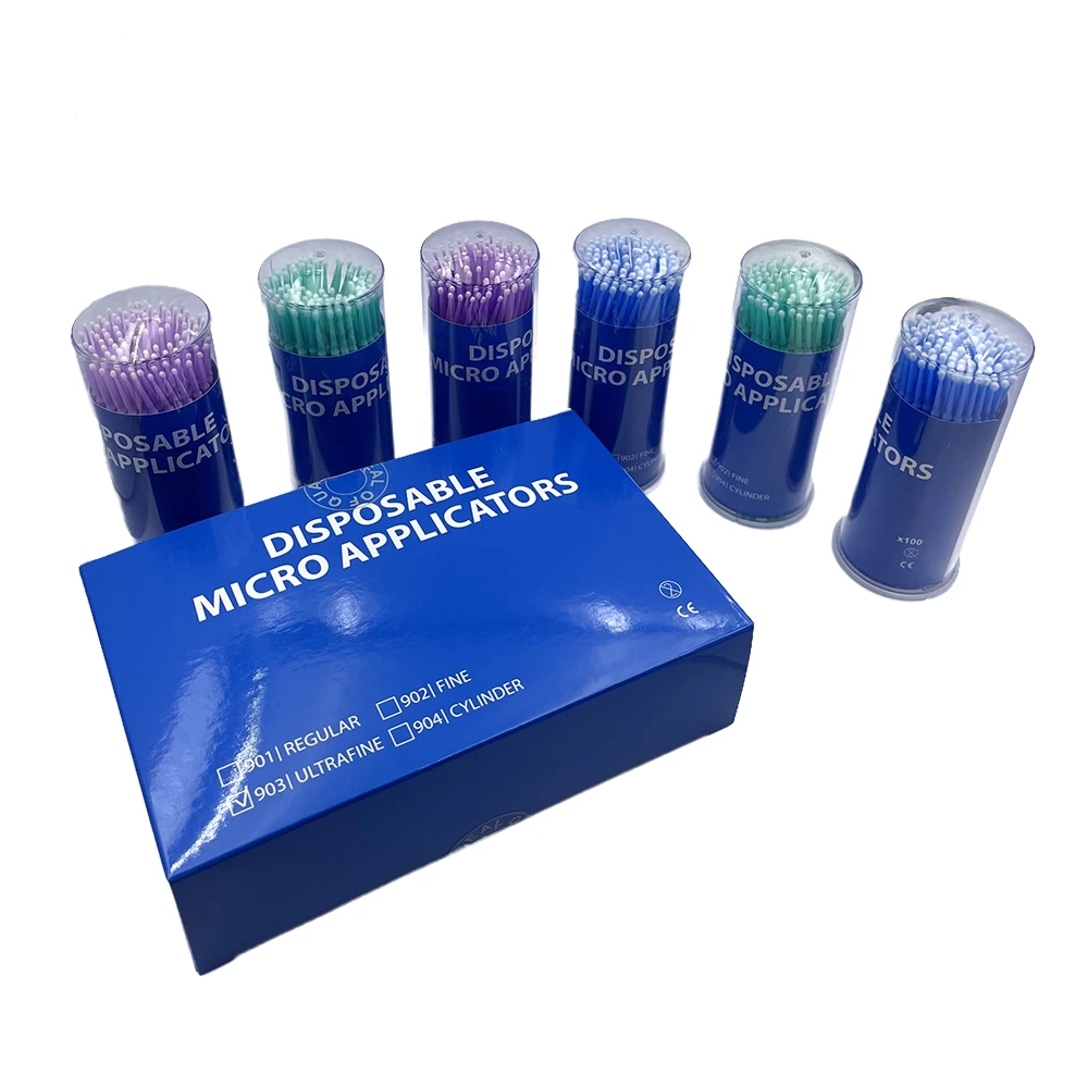 8x100 stks/fles Tandheelkundige Wegwerp Micro Borstels Applicators Micro Borstel Tandheelkunde Odontologia Extension Tools