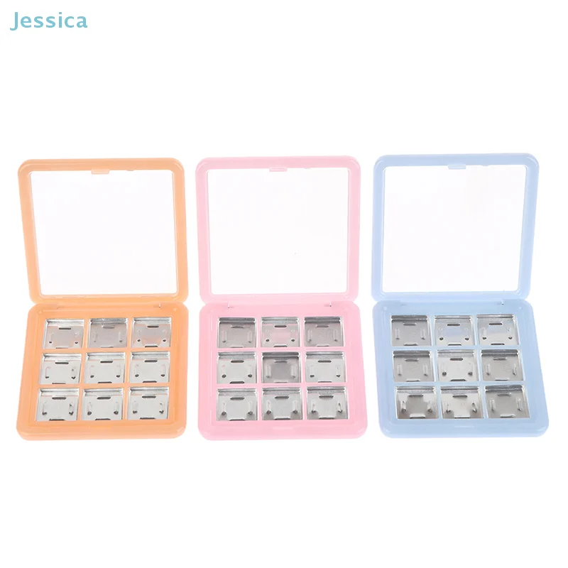 ♥9 Grids Empty Eyeshadow Case Palette Eye Makeup Storage Dish For Women Girls Makeup Beginners DIY Eye Shadow Tool