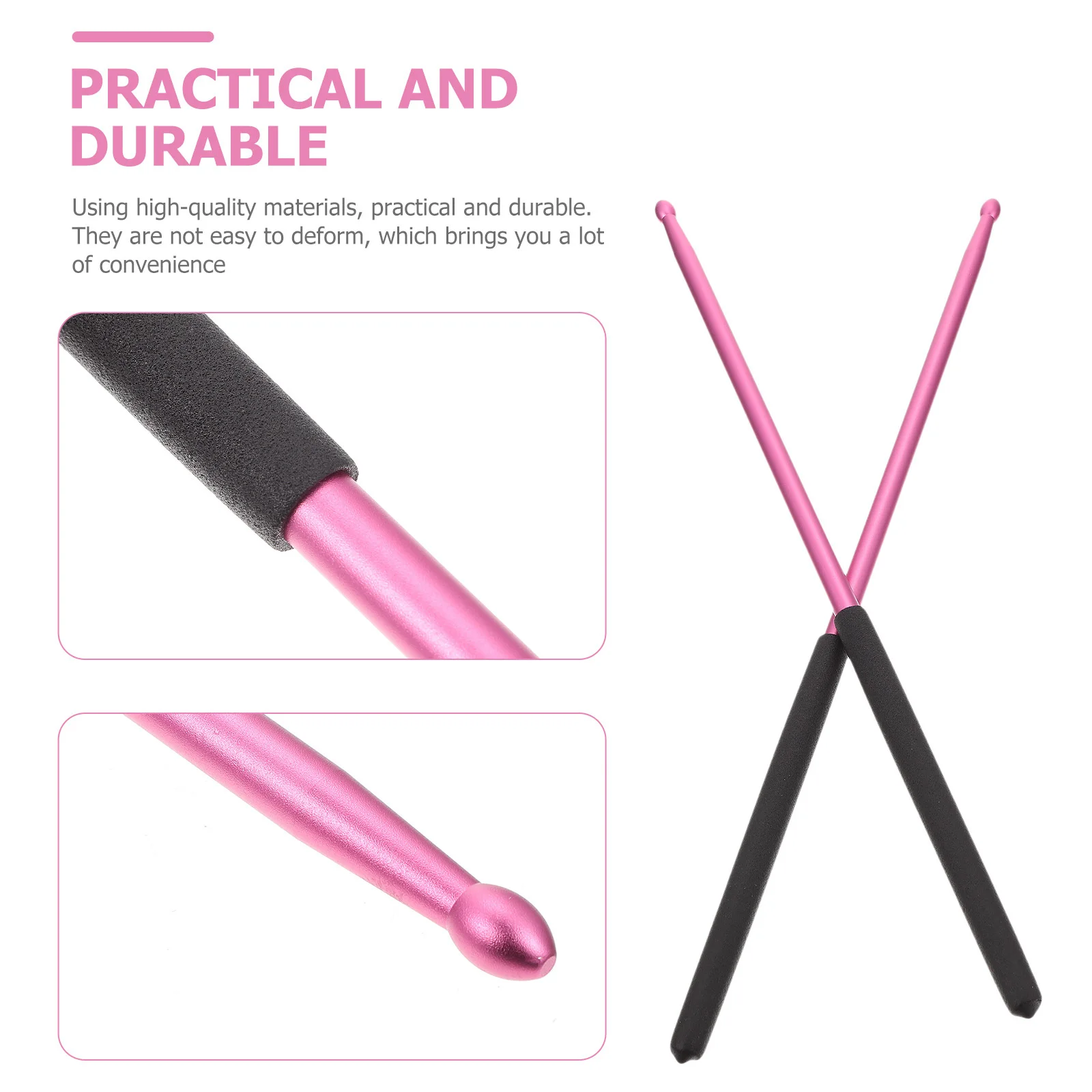 

2Pcs High Quality Aluminum Alloy Drum Sticks Lightweight Durable Musical Instruments Accessories Drum Sticks Simple Drumsticks