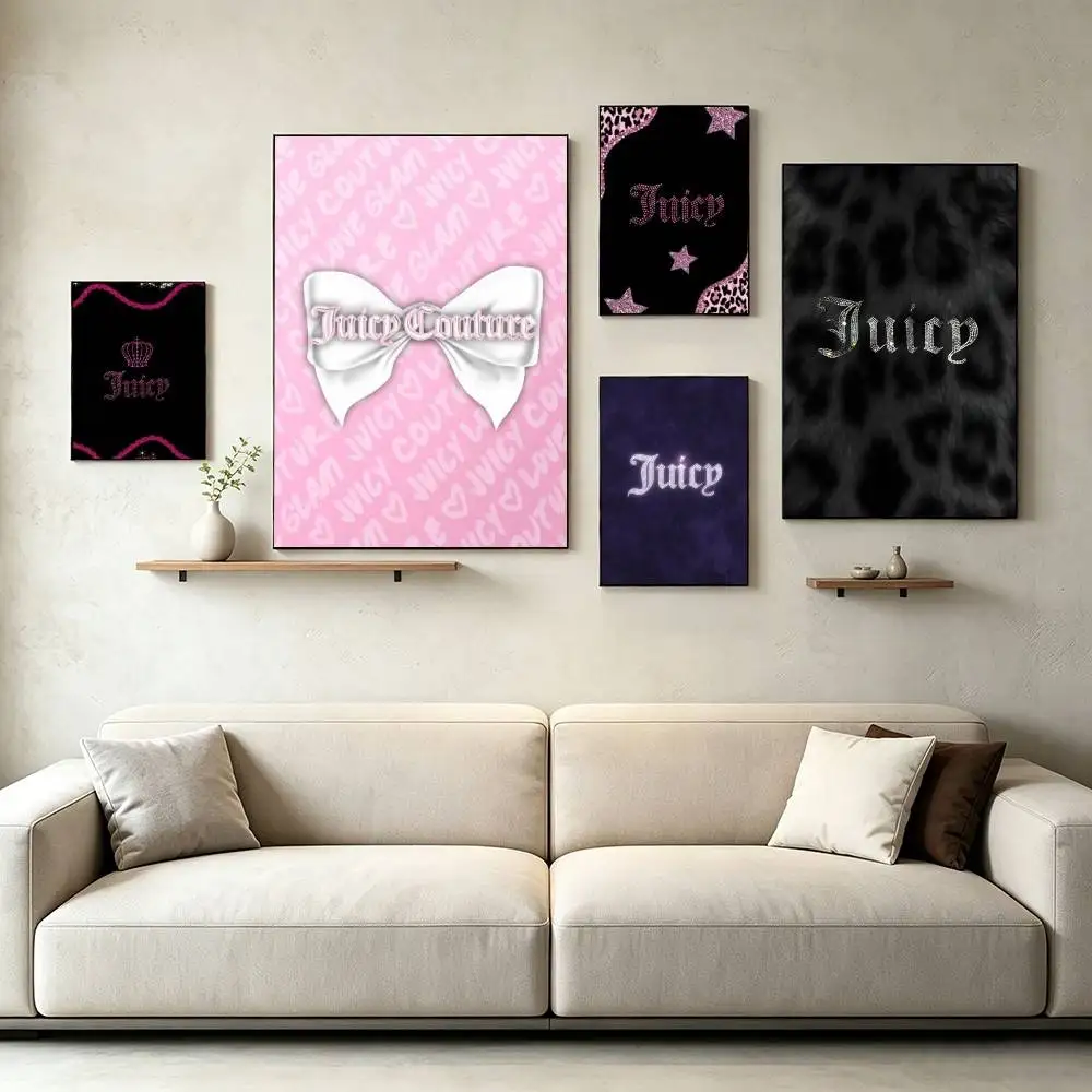 Y-Y2K Sweet Glam Juicy Couture  Poster High Quality Dorm Living Room Aesthetic Wall Decoration Painting Stickers Gift