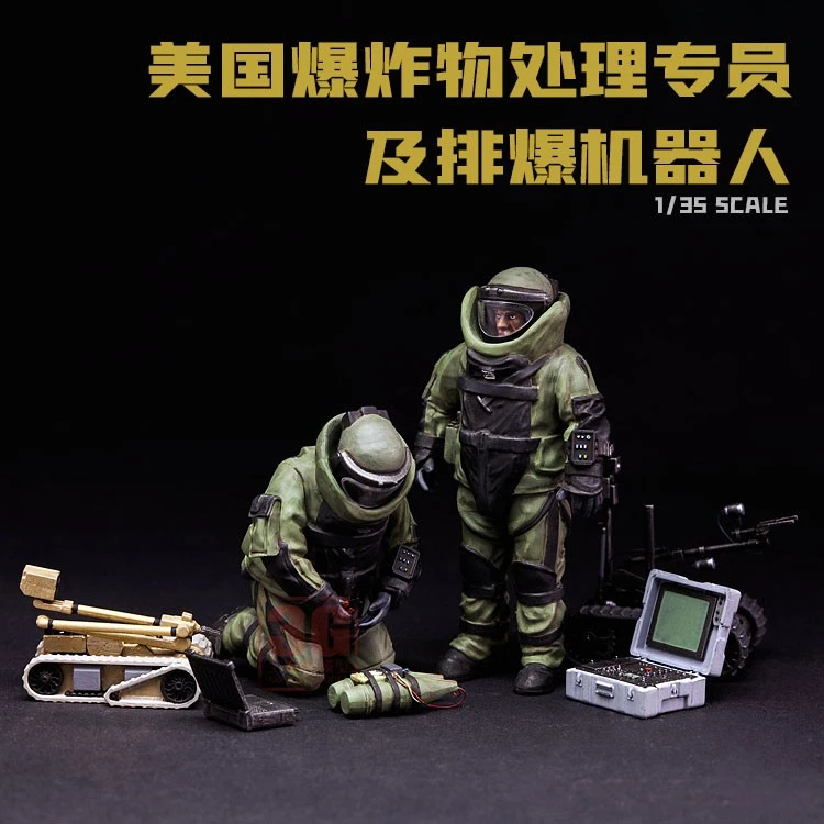 MENG plastic model kit assembled soldier HS-003 US explosive disposal specialist and explosive disposal robot 1/35