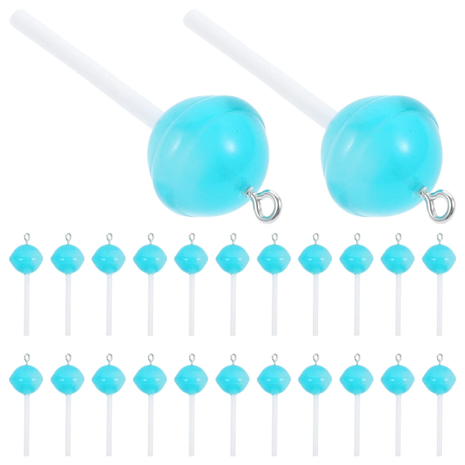 50Pcs Lollipop Charms Pendant Candy Charms Jewelry Making Keychain Necklace Earring Bracelet Smooth Edges Resin