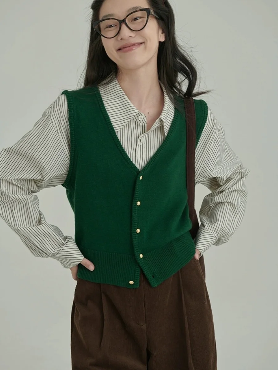 

Vests Waistcoats Thin Womens Black Spring Blended Linen Flat-Needle Pleated Waistcoat Minimalist Simplicity Cleanfit Elastic Y2K