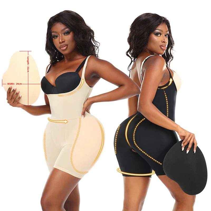 Full Body Shaper Sexy Butt Lifter Bodysuit Shapewear Padded Underwear Fake Ass Buttocks Hip Pads Enhancer Fajas Colombian Girdle