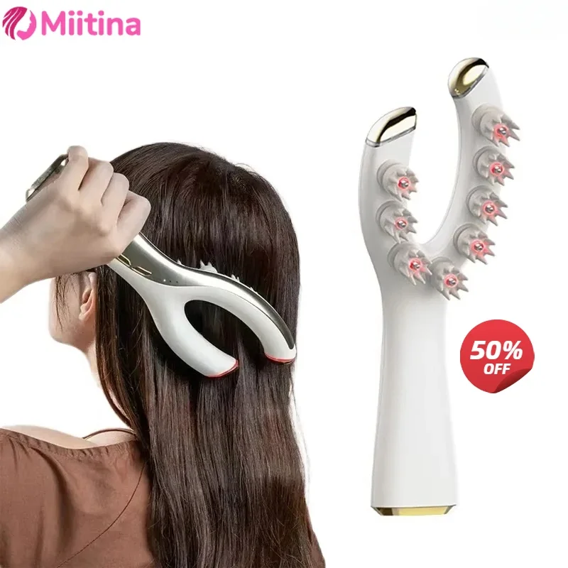 

Microcurrent Eight Claw Head Massager Red Light Anti Hair Loss Vibrating Massage Nourish Scalp Shoulder Neck Relaxation Care