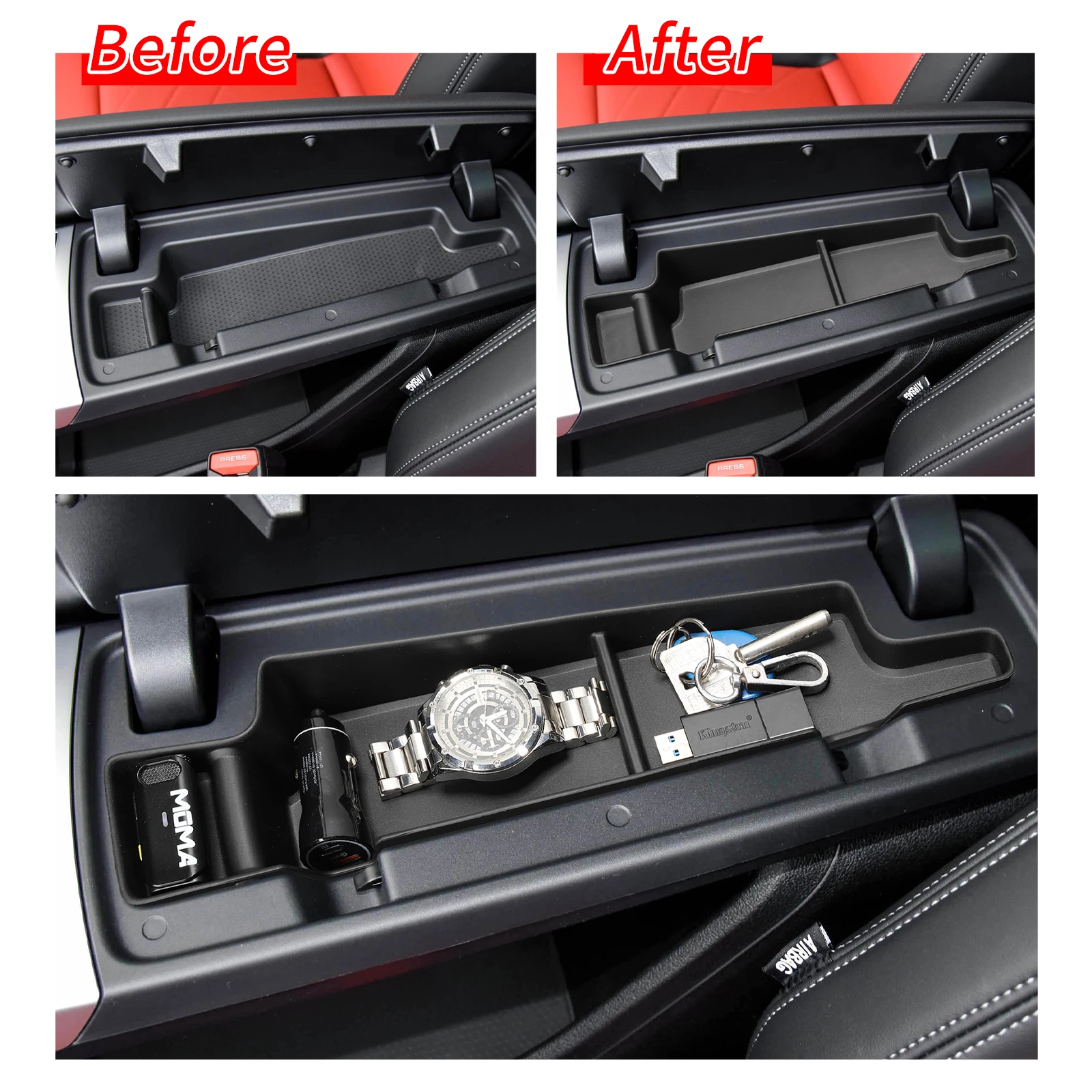 Smabee for 2022 2023 BMW X1 IX1 2024 X2 IX2 Armrest Storage Box Stowing Tidying Console Organizer Accessories