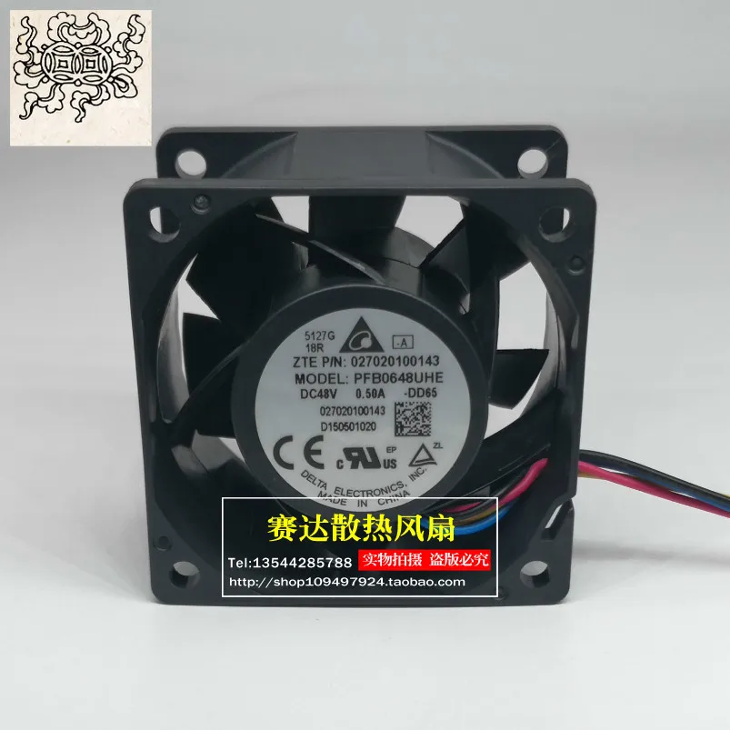 

Jinlingge For PFB0648UHE Delta 6038 48V 0.50A 6CM Double Ball Large Air Volume Cooling Fan 60*60*38mm
