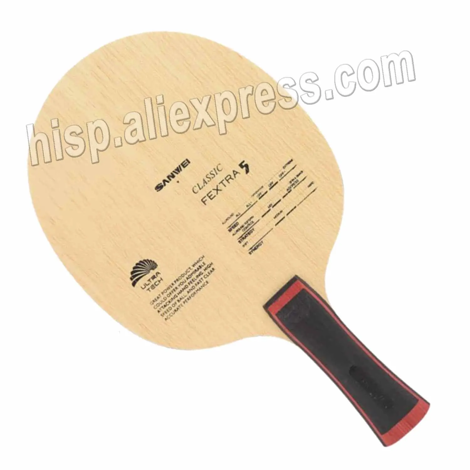 SANWEI FEXTRA 5 Bet tenis meja, Bet raket Ping Pong SANWEI teknologi Ultra lengkap bahan kayu 5 lapis