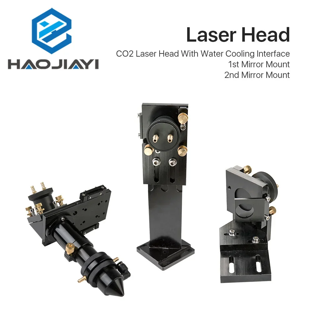 

CO2 Laser Head Set with Water Cooling Interface Mirror Dia. 30 / Lens Dia. 25 FL 63.5&101.6 Integrative Mount Holder