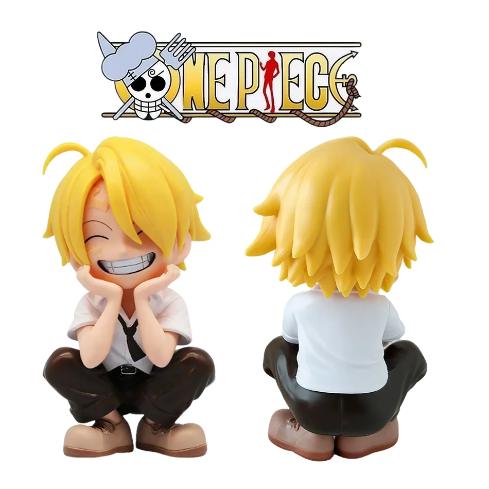One Piece anime characters Luffy Zoro and Sanji desktop car decorations PVC models Halloween Christmas and birthday gifts