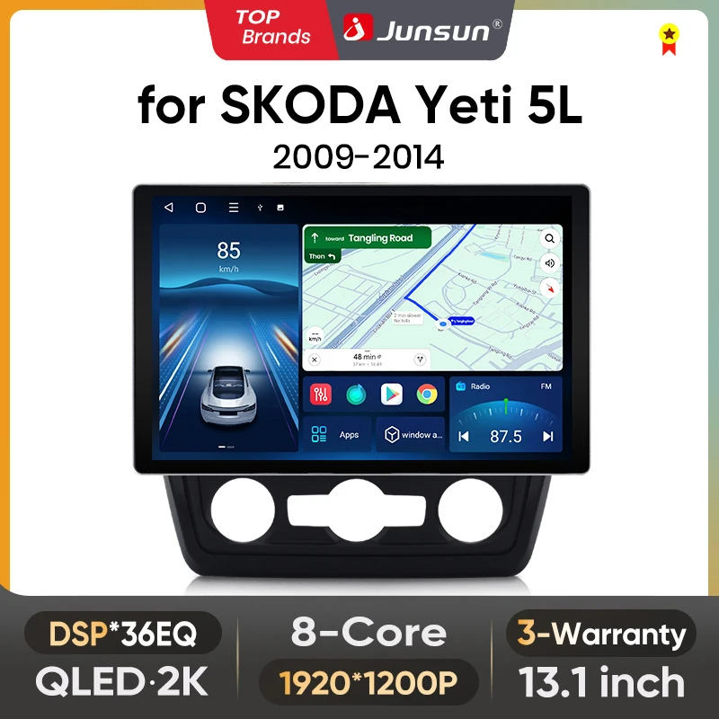 Image of Junsun 13,1 Zoll QLED Android Wireless CarPlay Autoradio für Skoda Yeti 5L 2009-2014 Intelligente Systeme DSP SWC RDS GPS FM