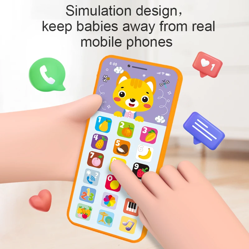 Yphone kleine Box Simulation lernen Englisch Spielzeug Handy Cartoon mit Musik und Licht Handy Geschichte Lese maschine