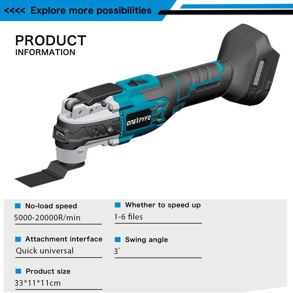 Electric Brushless Oscillating 6 Speed Trimmer Saw Renovation Power Machine Multi-function For Makita 18V Battery