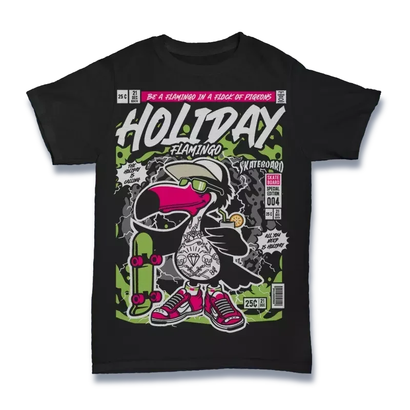 

Holiday Flamingo T Shirt KIds Cartoon Youth Multicolor Tshirt
