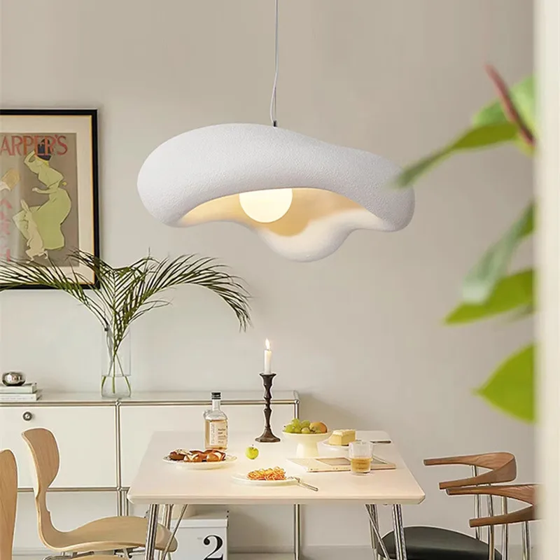 Wabi sabi pendant light Dining Room G9 Led resin hanging light Creamy Style replica design lamp Home Decor kitchen island light