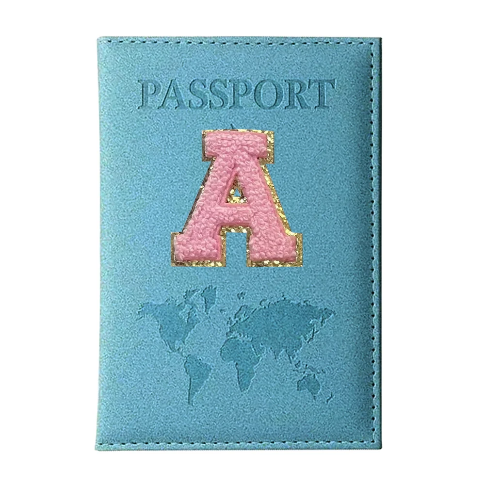 Couvertures de passeport unisexes, étui de voyage, série de lettres roses, porte-passeport, housse de protection