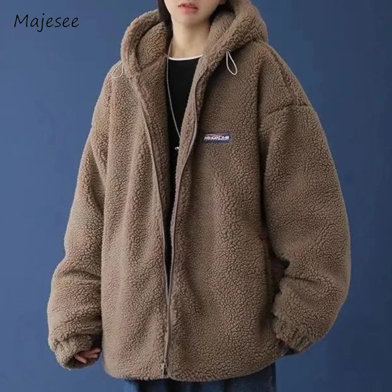 Unisex Jackets Men Solid All-match Hooded Fashion Simple Outwear Streetwear Teenagers Temperament Youthful Popular Classic Chic