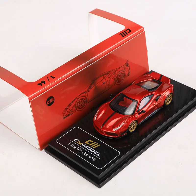 Diecast Model Car 1/64 Ferrari 488 Car ModeI LBworks Ferrari Play Vehicles Toys for Boys in Stock Original Box