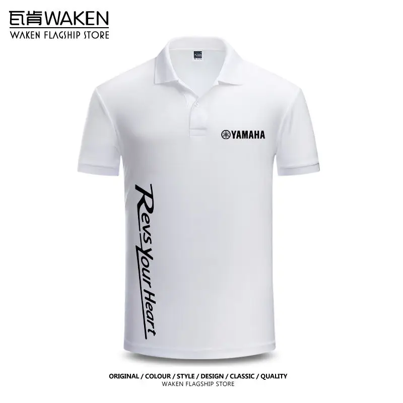 ياماها دراجة نارية R1M تعديل فارس ركوب البدلة قصيرة الأكمام قميص بولو الوقوف طوق الرجال الصيف عارضة #6