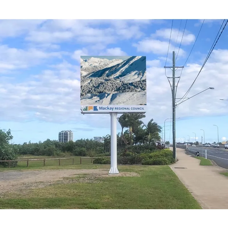 Single-column billboard highway custom SMD P4 LED digital advertising screen, IP65 waterproof, HDR10 +, 10000cd brightness