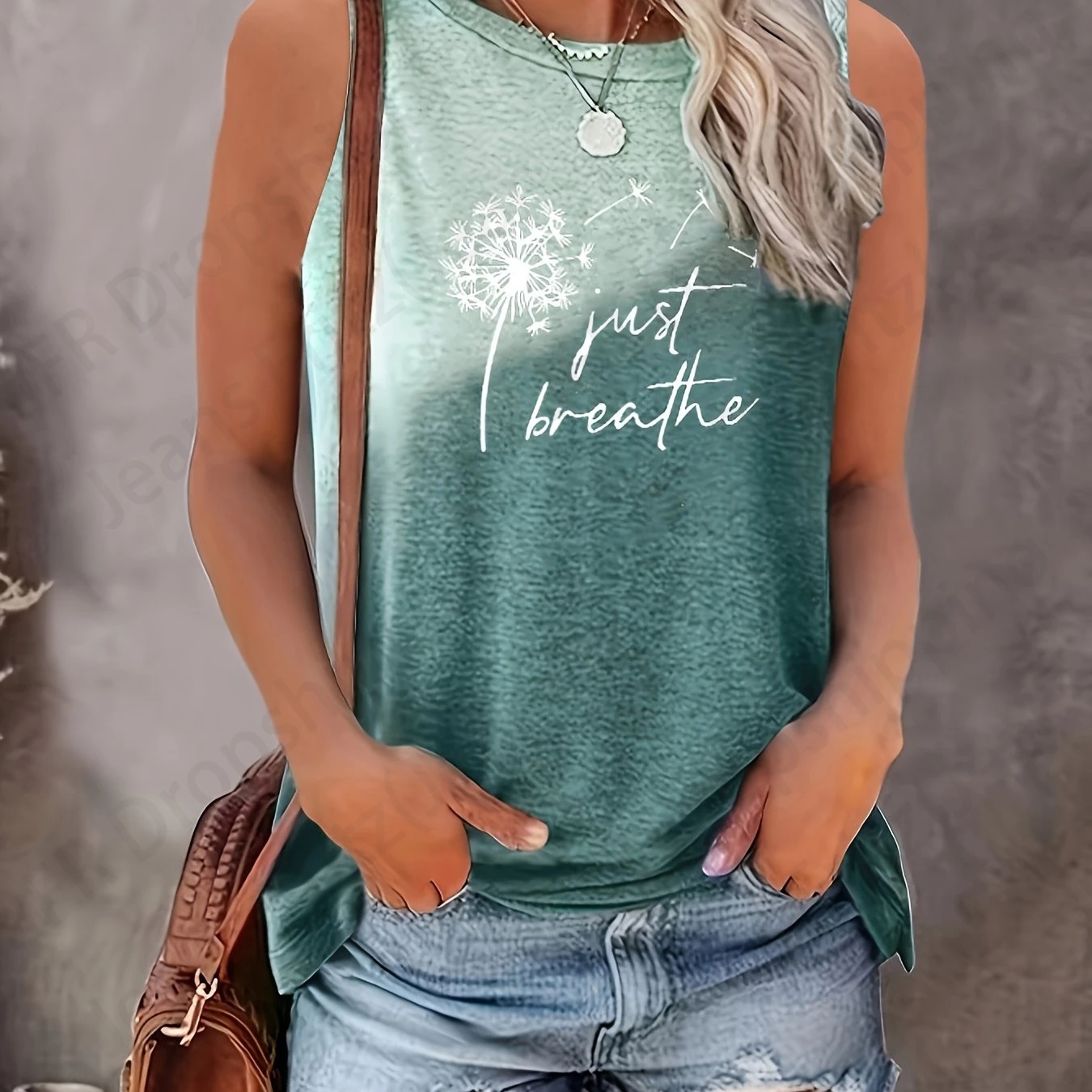 Dandelion 3d Print Tank Tops Moda damska Crew Neck Sleeveless Tank Tops Casual Tops Tees Odzież damska Letter 2024