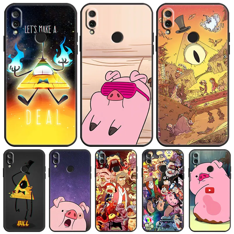 Gravity Falls Bill Cipher Pig Case For Honor X6 4G X7 4G X8 X9 4G 5G Huawei Y9 Y7 Y5 Y6 Y7 Y8 A S P Prime 2018 2019 2020 Black