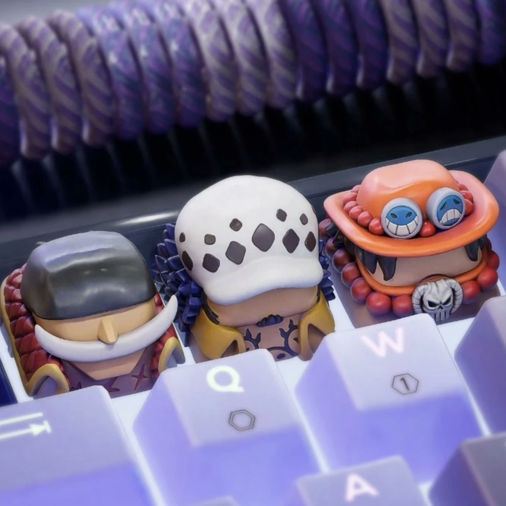 DIY Selbstgemachte One Piece Ace Water Law Mechanische Tastatur Tasten Kreuzachsen-Mechanische Tastatur PC Personalisierte Tastenkappen Geschenk Spielzeug
