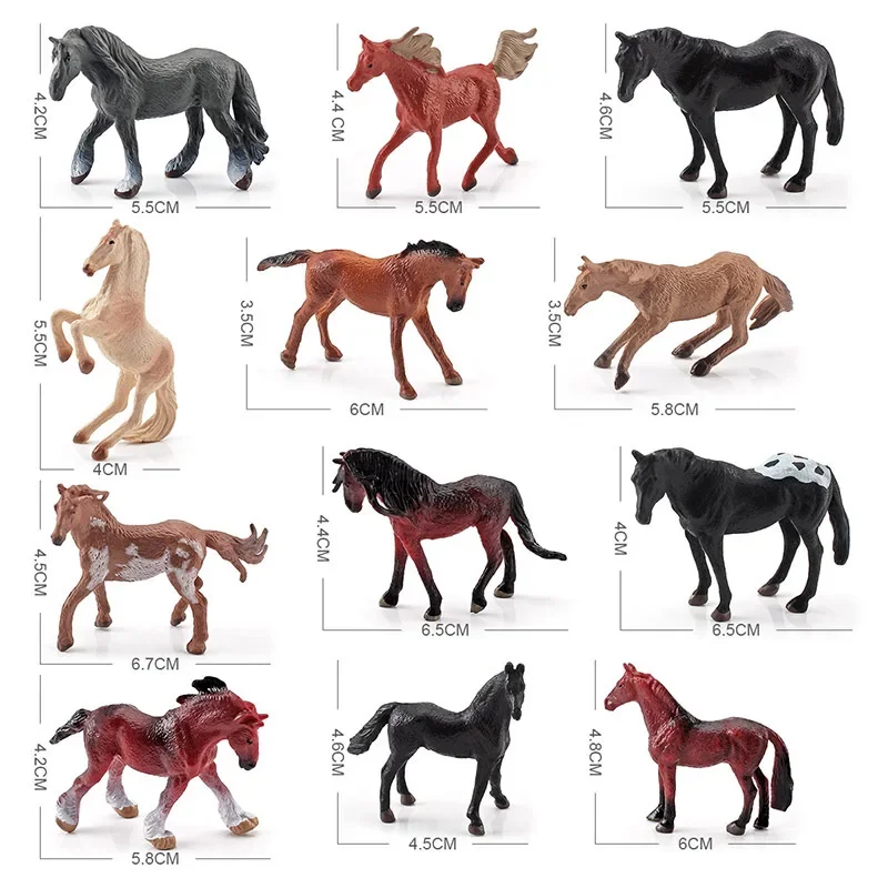 Realistyczne modele koni zwierzęcych akcja i figurki do zabawy solidna emulacja Appaloosa Harvard Hannover Clydesdale Quarter Arabian Horse