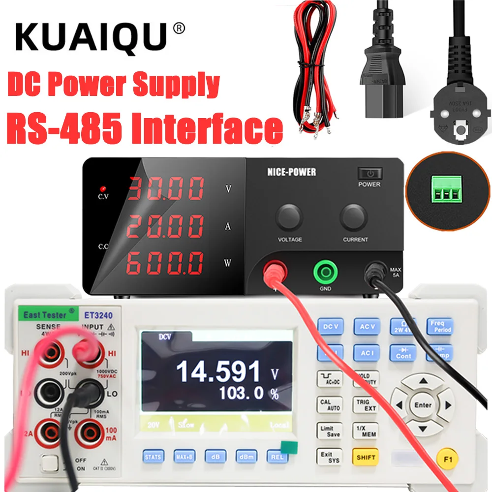 High-Power RS-485 Interface Optional Laboratory Power Supply Adjustable DC Output Switching Regulator Product Test 100V5A/15V30A