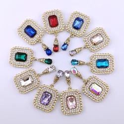 New 5Pcs Decorative Brooch Accessories Sparkling Crystal Garment Alloy Rhinestone Sewing Buckle Pendant Scrapbooking