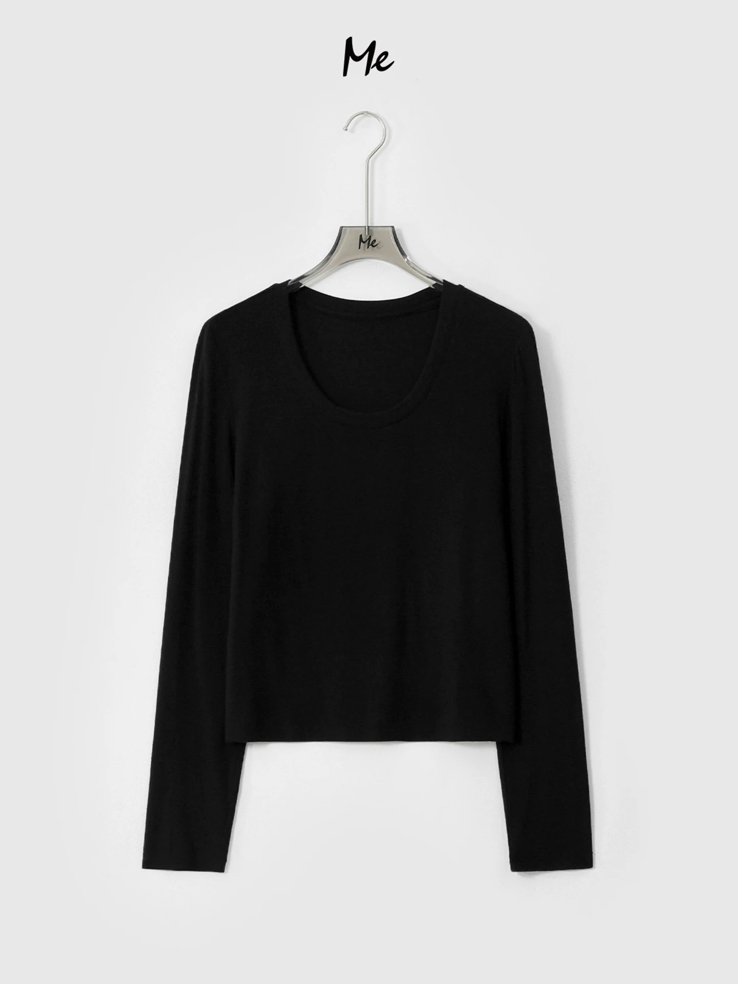 

ME mat Slimming irt Wool Blend Elastic Versatile Faionable Top Breathable Long Sve Ladies T-irt MESA05